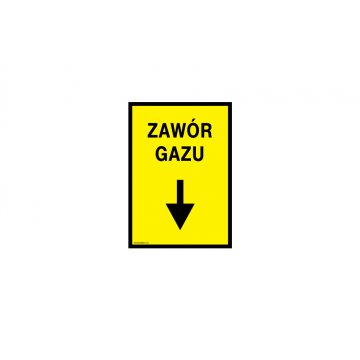 Zawór gazu - tabliczka lokalizacyjna dla gazociągu - wym. 140x200mm - PVC - kolorowy druk UV - BHP110
