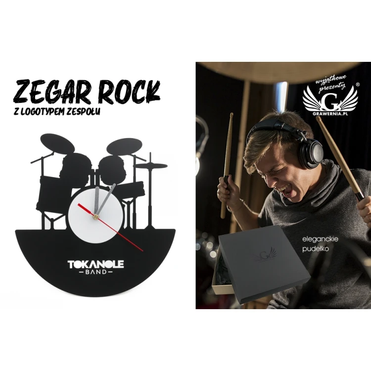 Zegar Rock z dowolnym grawerem - ZEG008