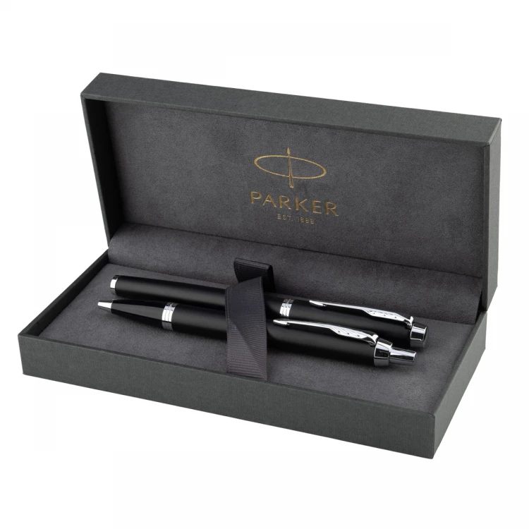 Zestaw Parker IM Essential Matte Black CT - pióro wieczne i długopis - PAR214-DUO-PRO